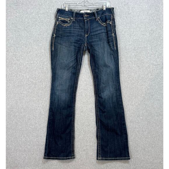 Ariat REAL Denim Mid Rise Entwined Festival Bootcut Jeans Size 31L Western - Picture 1 of 16